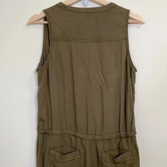 Caslon Sleeveless Green Army Waist Drawstring Jumpsuit - Picture 8 of 11